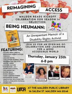 Malden Reads Kickoff Celebration - 2024; book: Being Heumann by Judith Heumann